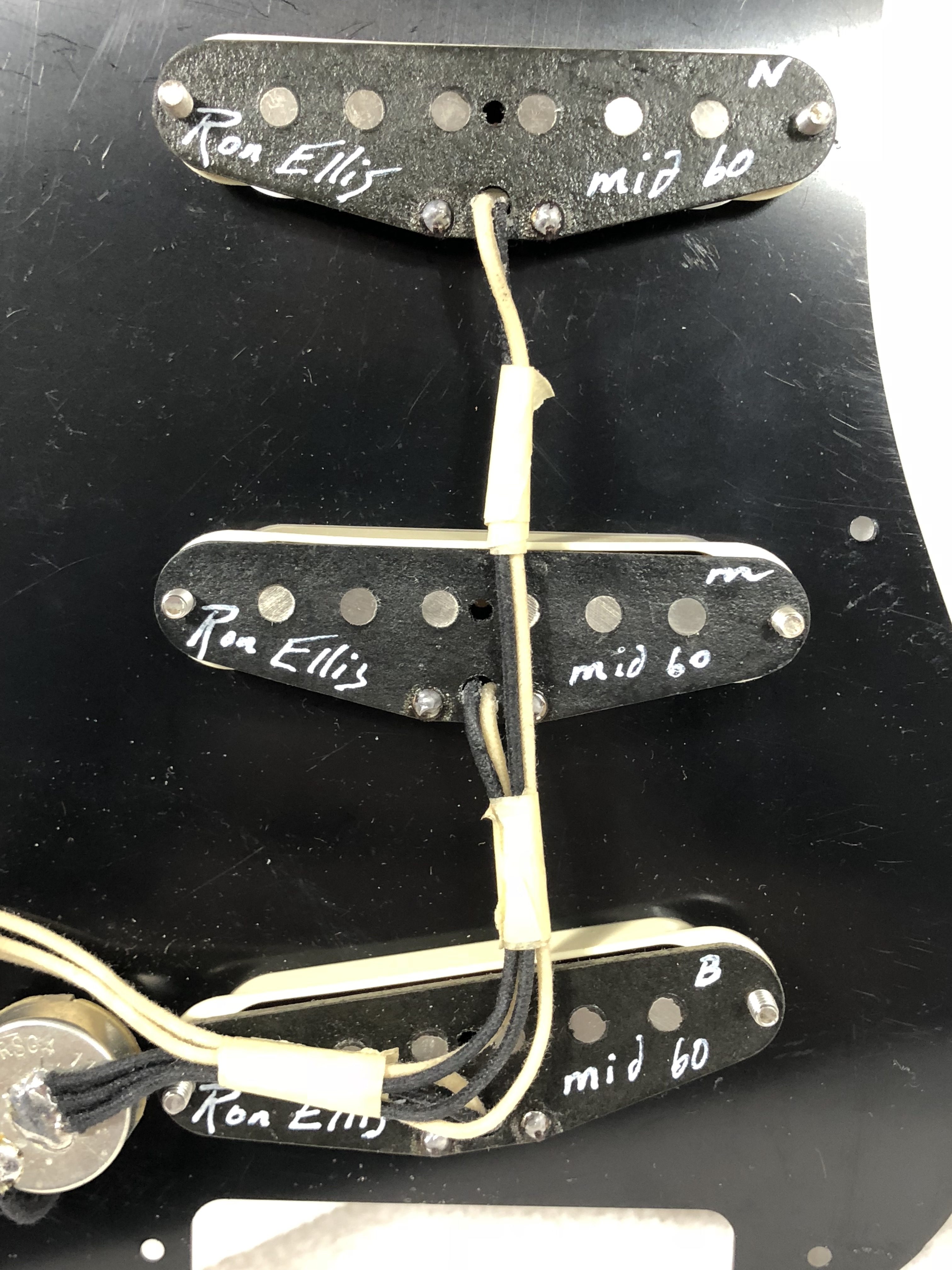 RON ELLIS STRAT PICKUPS : Mid-60s Set w Guard & Pots & NOS CAP RON ELLIS STRAT PICKUPS : Mid-60s Set w Guard & Pots & NOS CAP